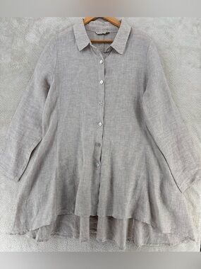 Chalet et Ceci Women’s XL Gray Linen Lagenlook Tunic